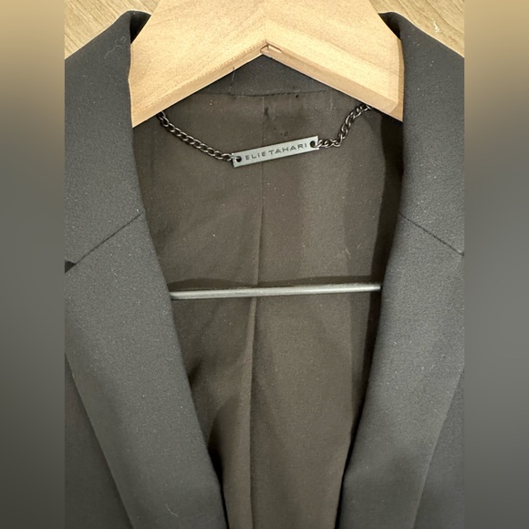 Ellie Tahari Black Single Button Blazer Size 2 - Picture 3 of 8